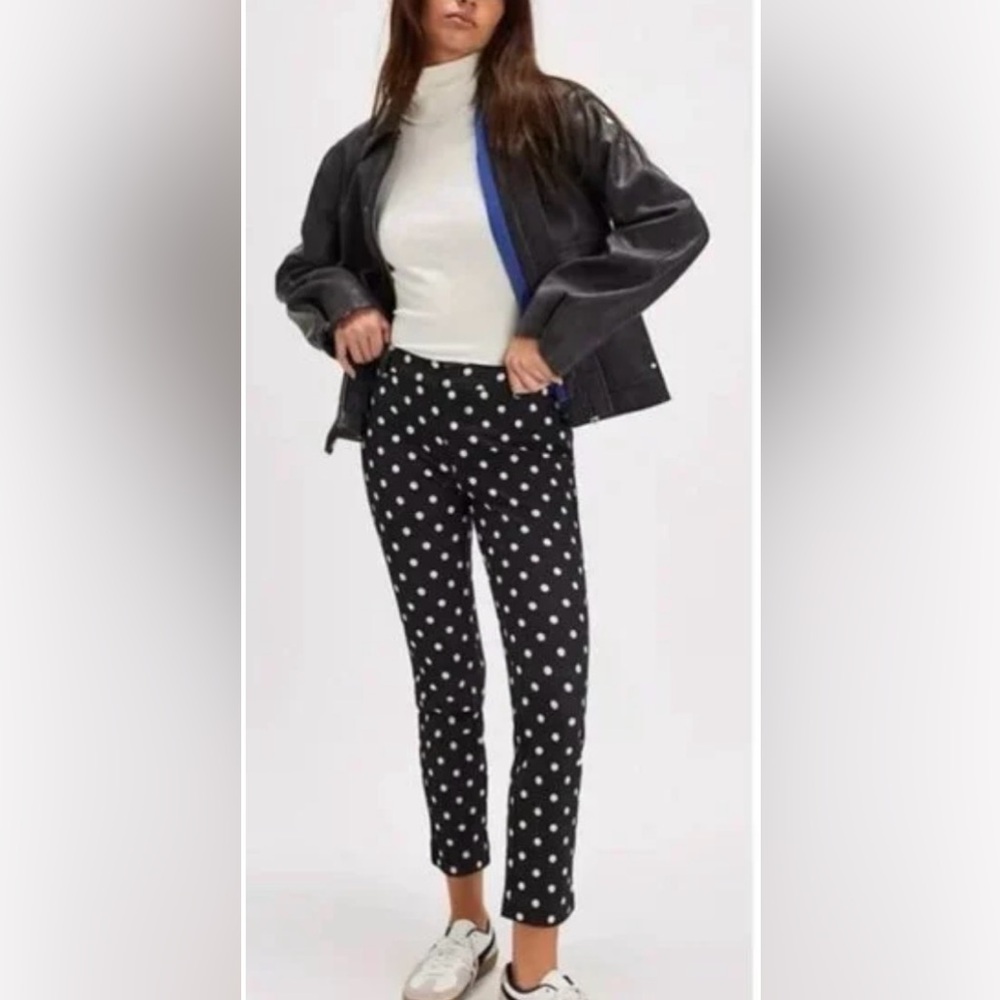 NWOT Free People Molly Printed Slim Pants - Polkadot - size 0